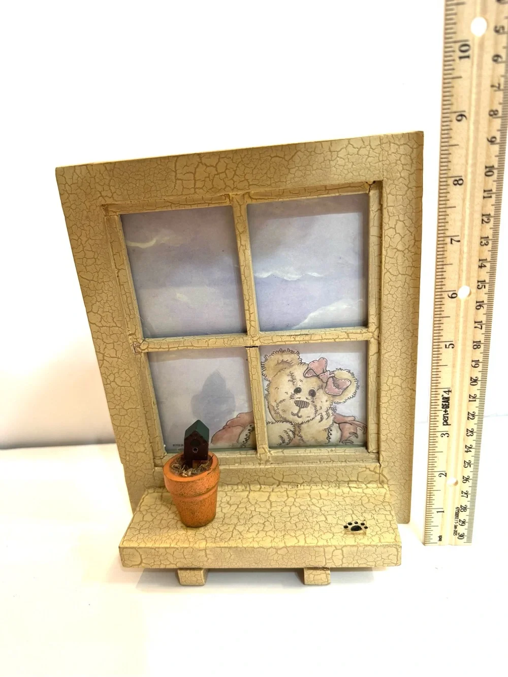 Boyd’s Bear Folk Art Photo Frame Window W/Shelf 9x7